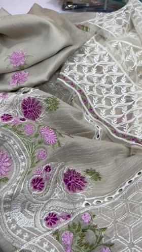 Rs 6650 Parishay Khaddar Emb 3pc warm Emb shawl new launch ( DU 7)