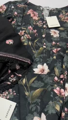 Rs 5600 Sapphire stitched shirt Emb shawl  ~ LARGE