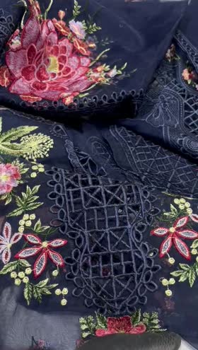 Rs 4500 Aneela’s organza Emb shirt