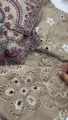 Rs 8300 Nureh Dhanak Emb 3pc pure wool shawl new launch ( NE 62)