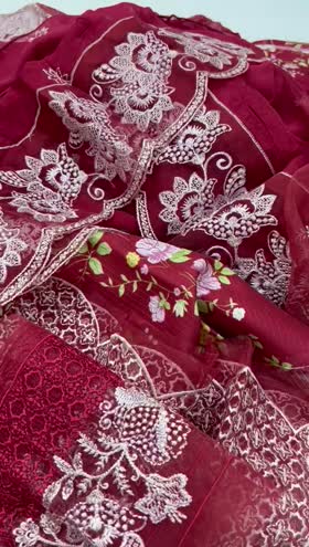 Rs 7450 Parishay viscose Emb 3pc chiffon  emb duppata new launch ( IW 2)