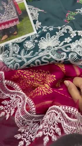 Rs 7990 Mahnur viscose Emb 3pc Emb chiffon duppata 3pc (G-08)