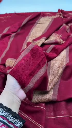 Rs 4500 Masoori Peach Wool Velvet Shawl 3pc