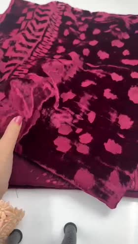 Rs 7650 Dastan Peach Leather Emb 3 pc velvet Palachi shawl [DS-15]
