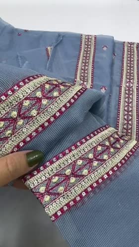 Rs 2500 Aneelas Emb border khadi net Duppata without finishing [ready to dispatch]