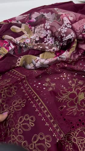 Rs 7800 Ramsha luxury lawn Emb 3pc Chiffon duppata [z-907]