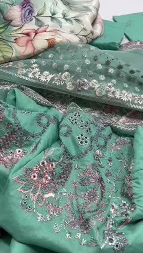 Rs 8500 Ramsha luxury lawn Emb 3pc silk duppata ( Z1110)