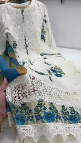 Rs 13500 Aneelas stitched luxury lawn Emb shirt silk Duppata 3pc [Dispatch date 28th April ] ~ [Chest 21] [Length 50] MEDIUM
