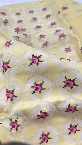 Rs 8700 Lawn hand made appliqué work Emb shirt trouser 2pc