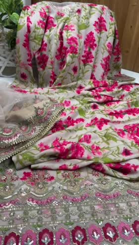Rs 10950 Aneelas UNstitched Raw silk Emb Shirt Gharara Net Emb Duppata 3pc [FC-06-B] [Dispatch Time 1 Month]