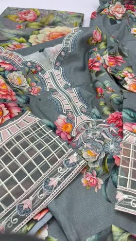 Rs 5200 Sahiba stitched Emb 3pc ~ [Chest 20] [Length 43] MEDIUM