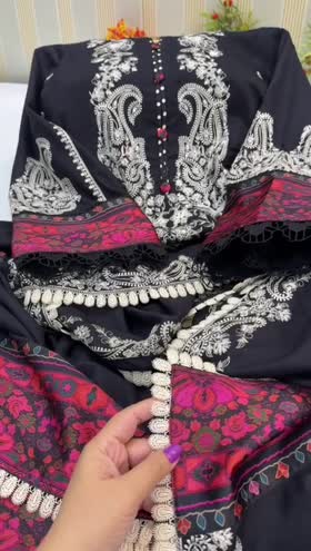 Rs 12950 Aneelas stitched Dhanak Emb shirt trouser and Dhanak Emb ready to wear shawl 3 piece [Dispatch date 25th January]   ~ [Chest 21] [Length 41] MEDIUM