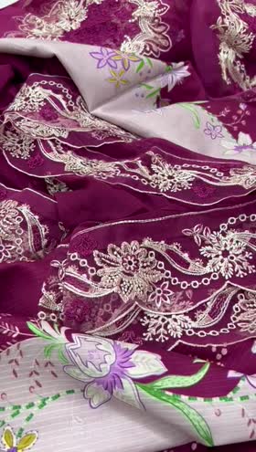 Rs 7450 Parishay viscose Emb 3pc chiffon  emb duppata new launch ( IW 11])