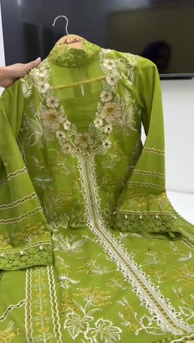 Rs 15500 Aneelas stitched luxury lawn Emb shirt  Emb Duppata Emb trouser [Dispatch date 10th April ] ~ [Chest 22] [Length 44] LARGE