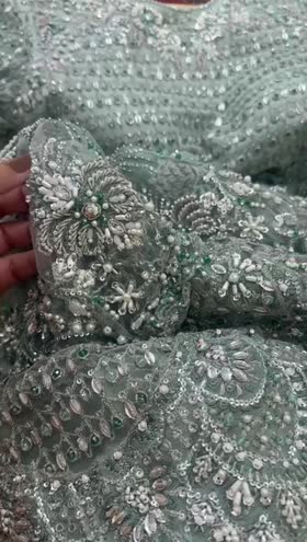 Rs 40500 Aneelas Very Heavy Ada Work Bridal/ Wedding Stitched 3pc [BR-03] [Dispatch Time 3 Months] ~ [Chest 22] [Length 60] LARGE
