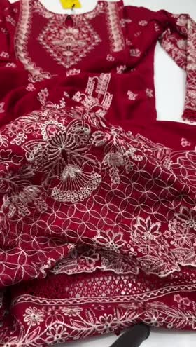 Rs 7450 Nureh Gardenia viscose slub linen Emb 3pc new launch ( NWG 90)