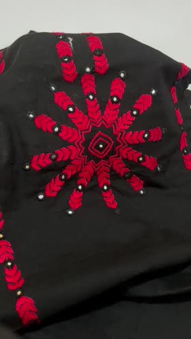 Rs 7300 Lawn hand made Emb mirror work 2 pc