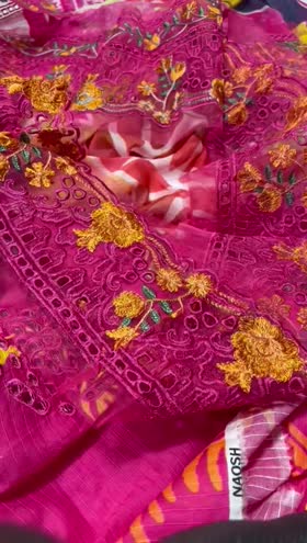 Rs 5500 Naqsh festive edition print kari emb 3pc chiffon duppata [D 111]