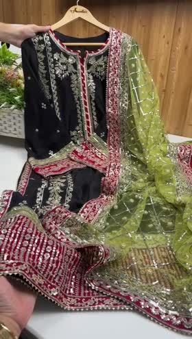 Rs 12500 Aneelas Wedding UNstitched Raw Silk 3pc [FC-07] [Dispatch time 1 Month]