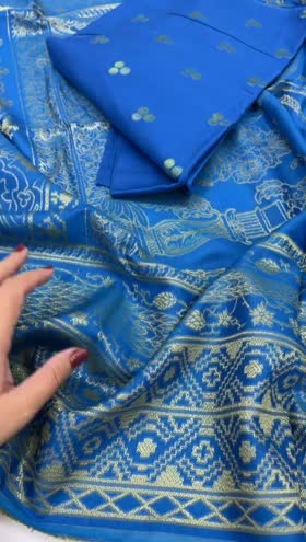 Rs 2350 linen jacquard 2 p ~ SUMMER BLUE