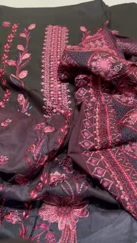 Rs 4800 Ramsha viscose Emb 3pc silk duppata ( j 305)