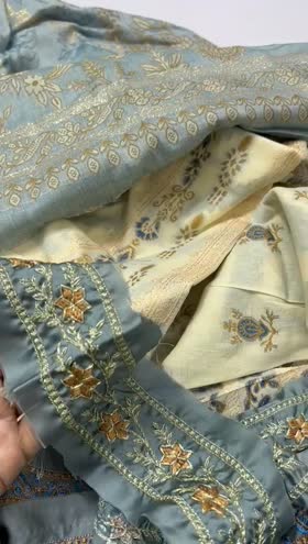 Rs 6800 Hemline lawn jacquard Emb 3pc barosha Duppata (retail 9950]