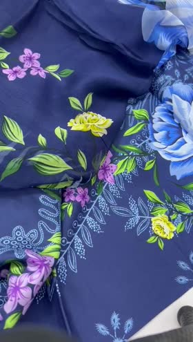 Rs 3850 Coral Linen printed 3 pc chiffon duppata