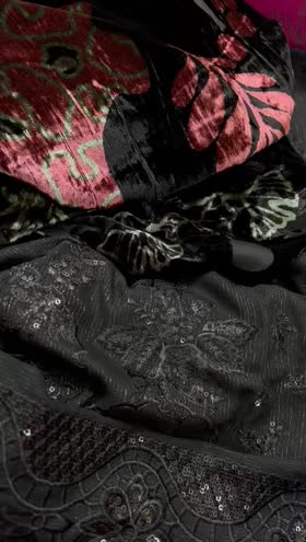 Rs 7650 Dastan Emb leather peech palachi velvet shawl 3pc  ( DS 11)