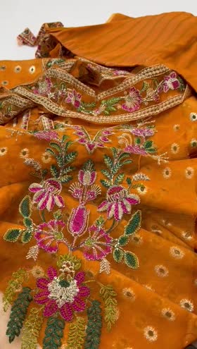 Rs 4400 looms self jacquard Emb 3pc