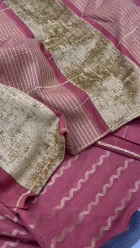 Rs 5395 Johra jacquard lether  peech Zari peech shawl 3pc [JW 461]