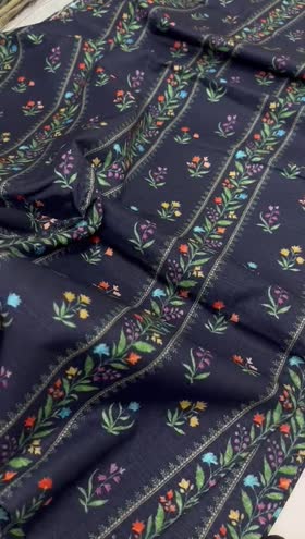 Rs 2200 Khaddar same printed shirt trouser ~ BIN SAEED KHADDAR PRINTED 2PC BLUE COLOUR