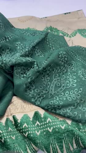 Rs 6950 Dastan leather peech Emb 3 pc  velvet jacquard shawl