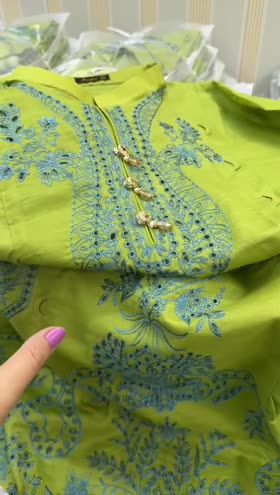 Rs 7500 Aneelas finest lawn stitched chifli Emb shirt trouser Dispatch month june ~ [CH 22] [L 40] LARGE