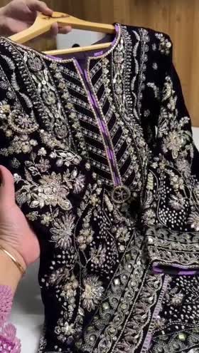 Rs 28500 Aneelas UNstitched Bridal/ Wedding Velvet with Ada Work 3pc [VT-01] [Dispatch Time 2 Months]