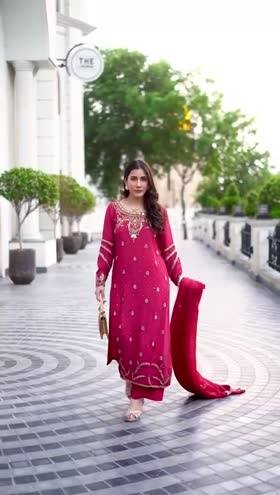 Rs 25000 Aneelas Stitched Ada Work Raw Silk 3pc [FC-01] [Dispatch Time 3 Months] ~ [Chest 24] [Length 44] XXLARGE