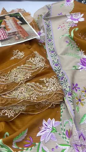 Rs 7990 Parishay viscose Emb 3pc chiffon emb duppata new launch ( IW 12]