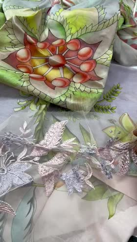 Rs 4800 hemline by Mushq lawn Emb 3 piece. Outlet stock