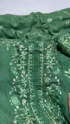 Rs 6595 Riwayat peech leather  Emb 3pc Emb shawl