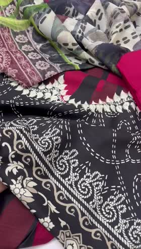 Rs 4650 Nureh signature prints viscose slub linen 3pc ( Sp 169]