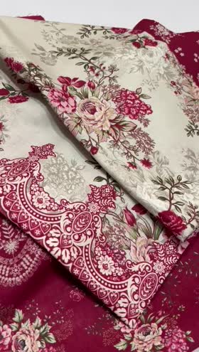 Rs 3300 Mausummery Khaddar printed 3pc [CARNELIAN]