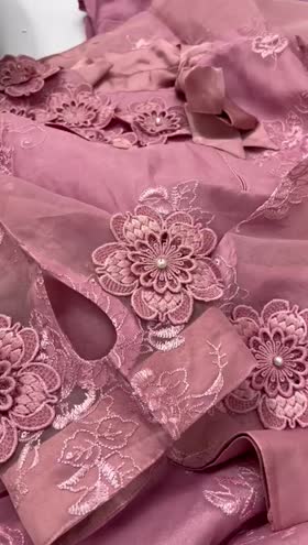 Rs 4500 organza stitched Emb 3 pc ( medium)