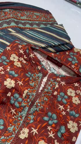 Rs 3800 Bin saeed stitched khaddar 3pc ~ SMALL