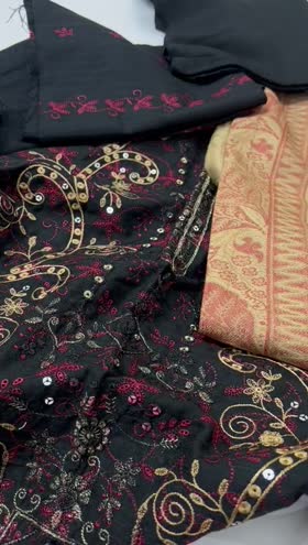 Rs 3950 winter jacquard Emb 3pc warm Shawl