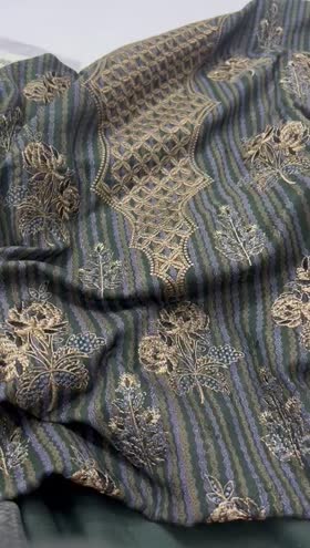 Rs 4795 Sleeqa Dhanak winter Emb 3pc wool shawl ( D 1)