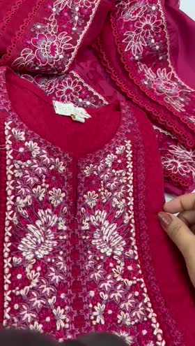 Rs 15500 Soraya stitched Emb 3pc organza emb duppata ( MYRA)LARGE