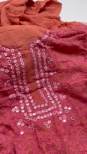 Rs 14500 pure chiffon hand made Emb shirt duppata