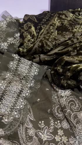 Rs 9450 Nureh peech leather palachi velvet shawl new launch ( NE 190)