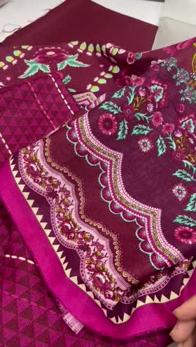 Rs 3600 Nishat khaddar printed 3pc ~ NISHAT PLUM COLOUR