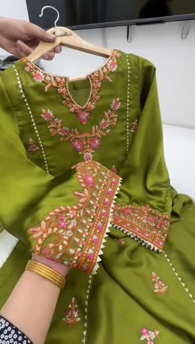 Rs 9500 Aneelas silk Emb stitched 3 pc [Dispatch Date 6th August] ~ [Chest 23] [Length 42] XLARGE