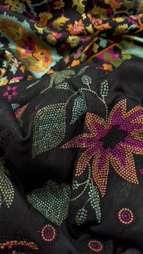 Rs 6595 Kahkashan  Riaz Arts luxury winter Emb peech leather 3pc multi brosha jacquard shawl (D 1)